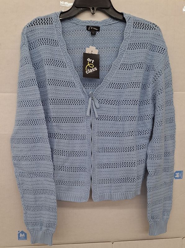 Art Class Girls&#39; Crochet Cardigan Sweater - Blue XXL