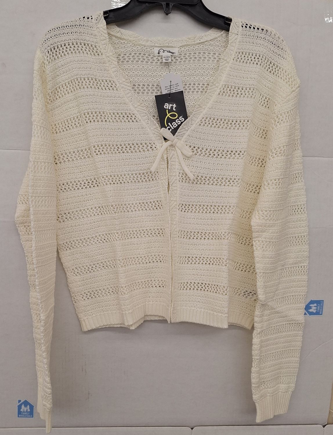 Art Class Girls&#39; Crochet Cardigan Sweater - Cream  XXL