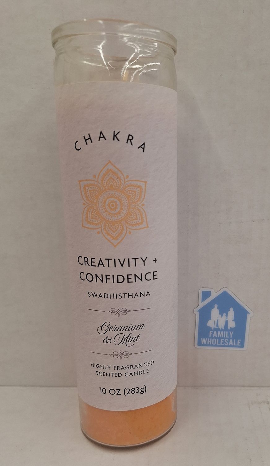 Chakra Pillar Candle Creativity + Confidence  8 in - 10 oz