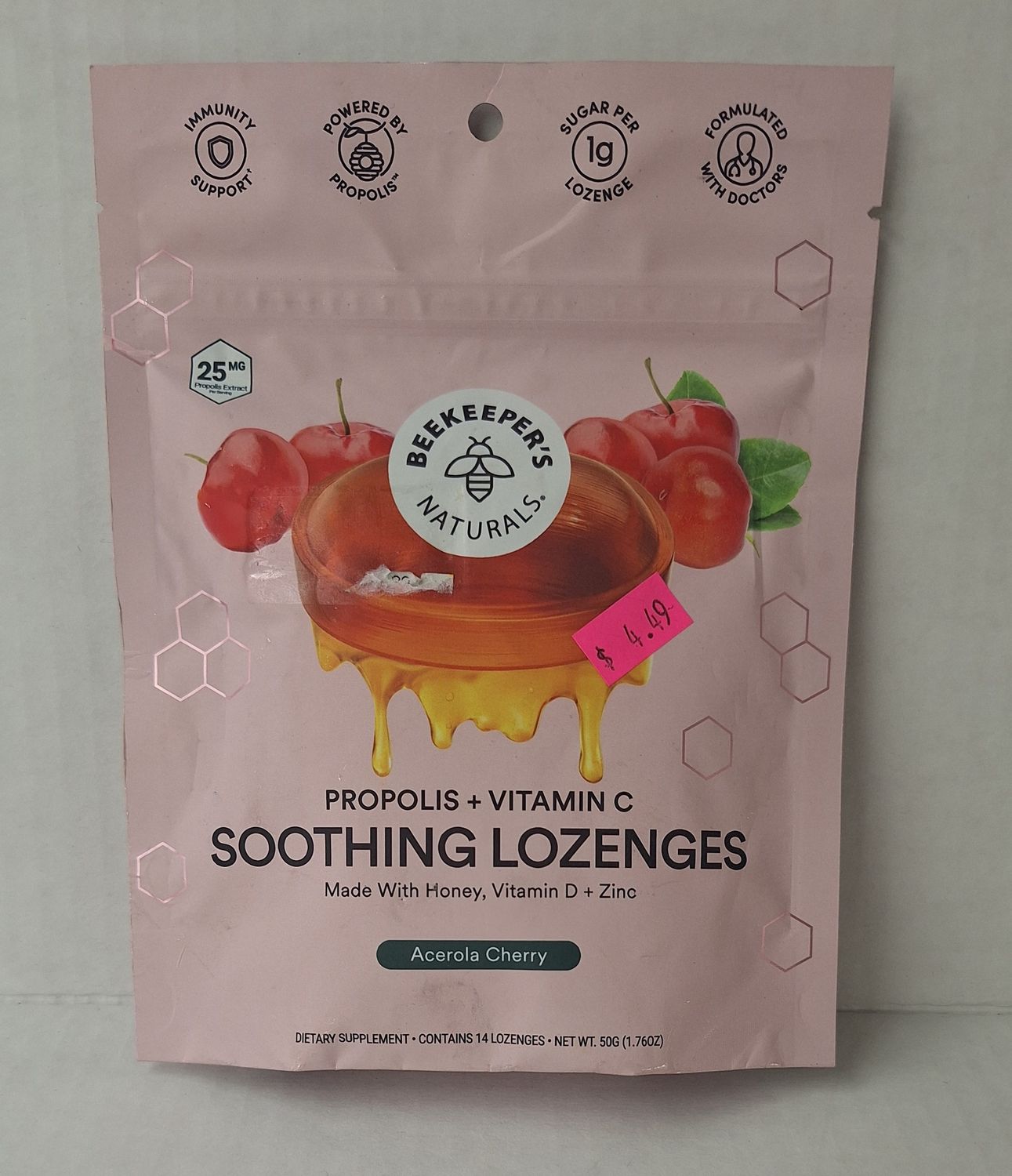 Beekeepers Naturals Propolis Soothing Lozenges - Cherry Acerola - 14ct