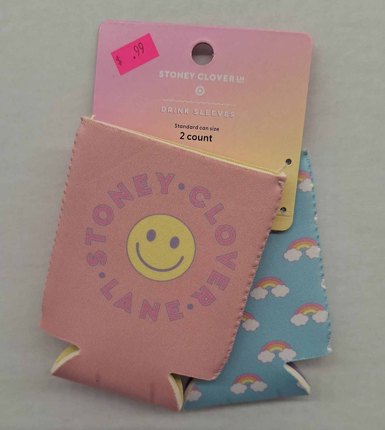 Stoney Clover Lane 2pk Drink Sleeve Light Pink/Blue