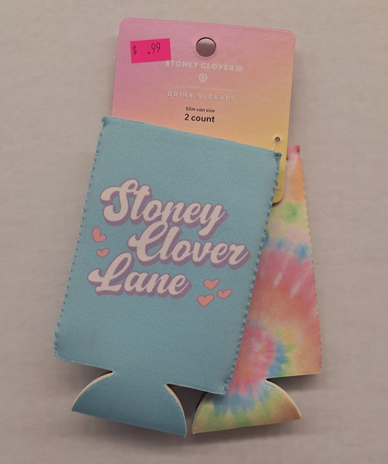 Stoney Clover Lane 2pk Slim Can Drink Sleeve Rainbow Tie-Dye/Blue