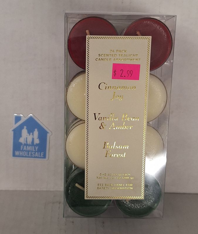 24 Pack Scented Tealight Candle Assortment