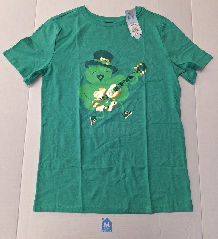 Boys' ShamROCK Graphic Short Sleeve  T-Shirt - Cat &amp; Jack Dark Green XXL (18)