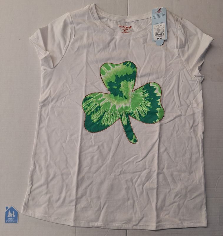 Girls' Tie Dye Shamrock Short Sleeve Graphic T-Shirt - Cat &amp; Jack L (10-12) PLUS