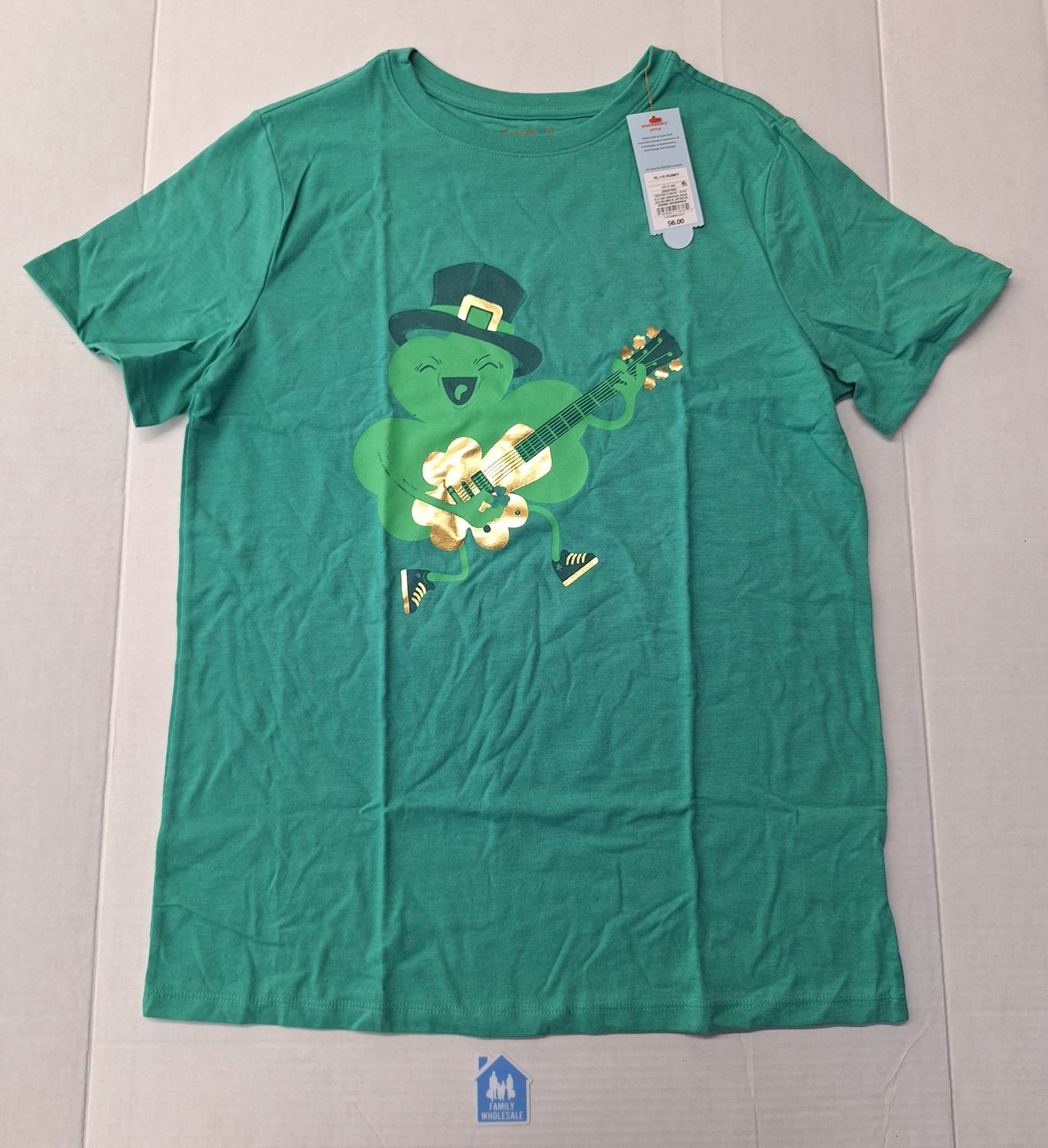 Boys' ShamROCK Graphic Short Sleeve  T-Shirt - Cat &amp; Jack Dark Green XL (16) HUSKY