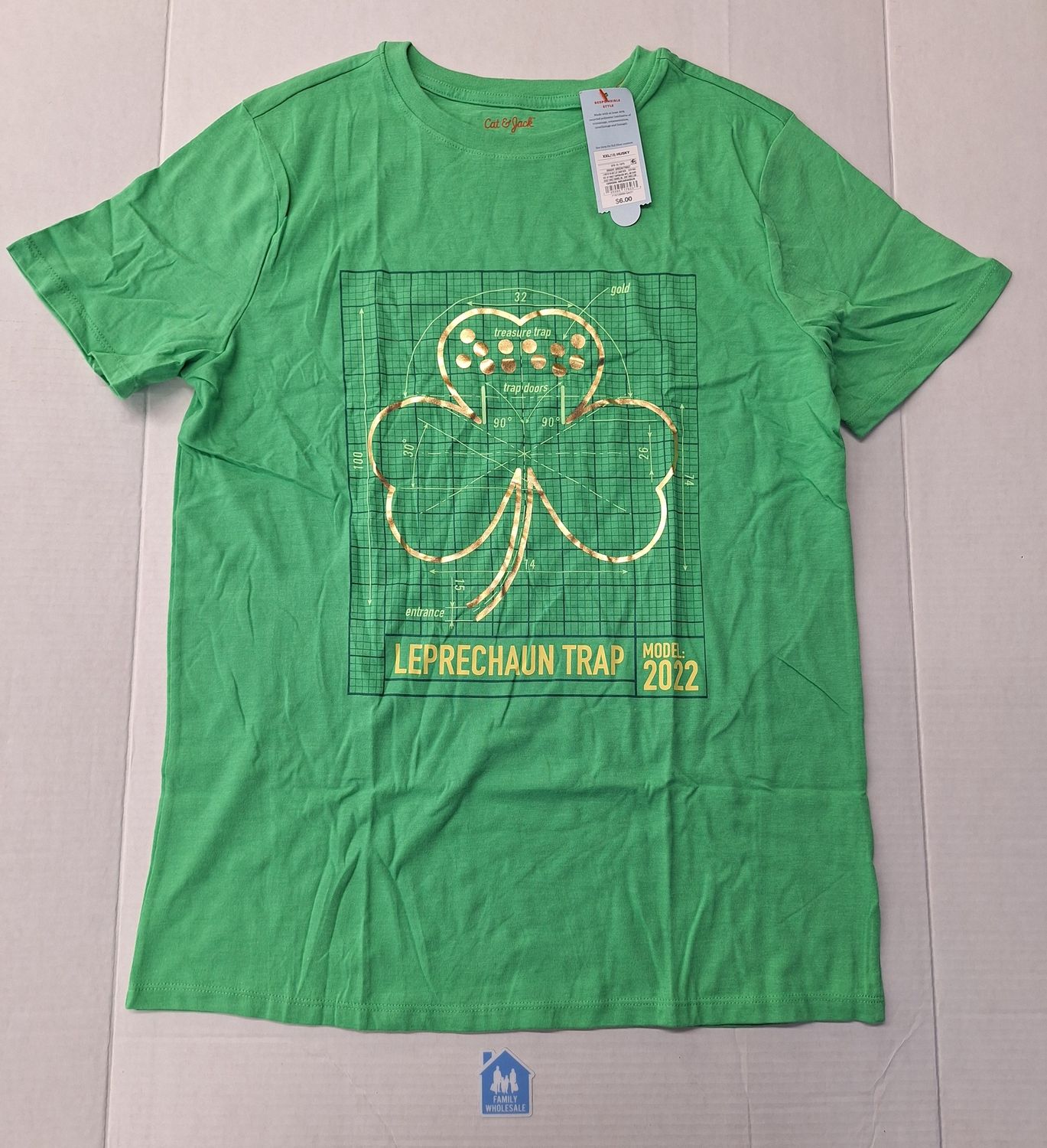 Boys' 'St. Patrick's Day' Short Sleeve Graphic T-Shirt - Cat &amp; Jack XXL(18) HUSKY