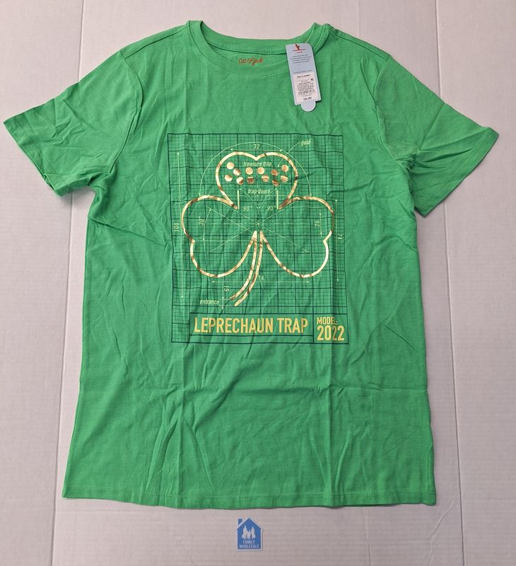 Boys' 'St. Patrick's Day' Short Sleeve Graphic T-Shirt - Cat &amp; Jack XXL(18) HUSKY