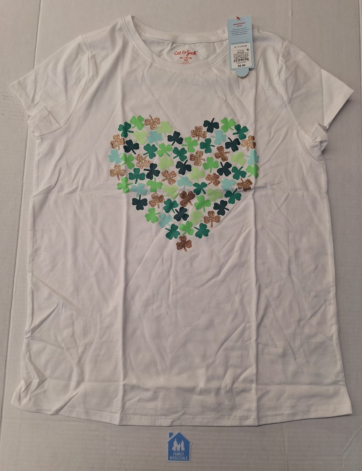 Girls' 'St. Patrick's Day' Short Sleeve Graphic T-Shirt - Cat &amp; Jack XL (14-16) PLUS