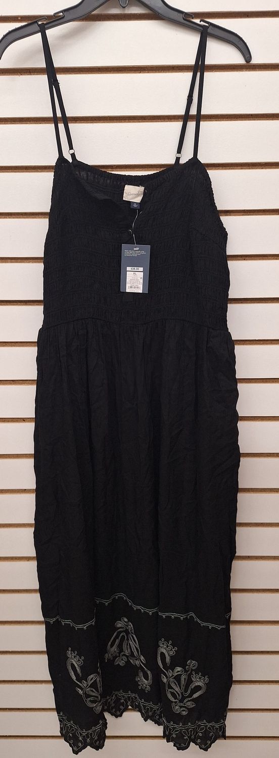 Women's Button-Front Smocked Maxi Sundress - Universal Thread™ Black XL