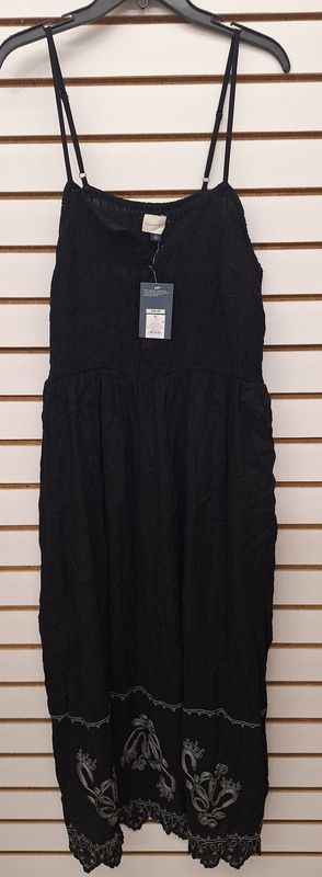 Women's Button-Front Smocked Maxi Sundress - Universal Thread™ Black