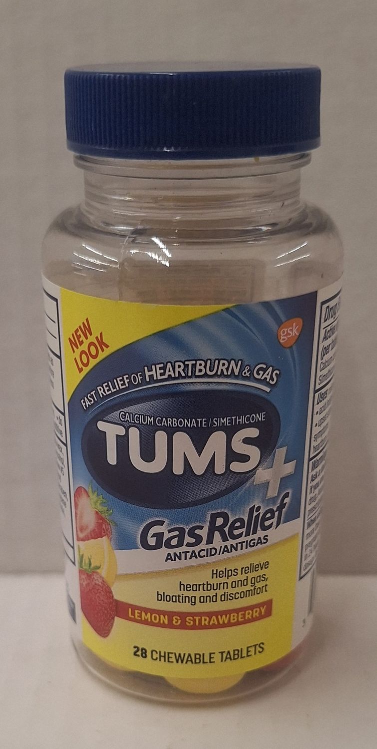 Tums Chewy Bites with Gas Relief - Lemon &amp; Strawberry - 28ct