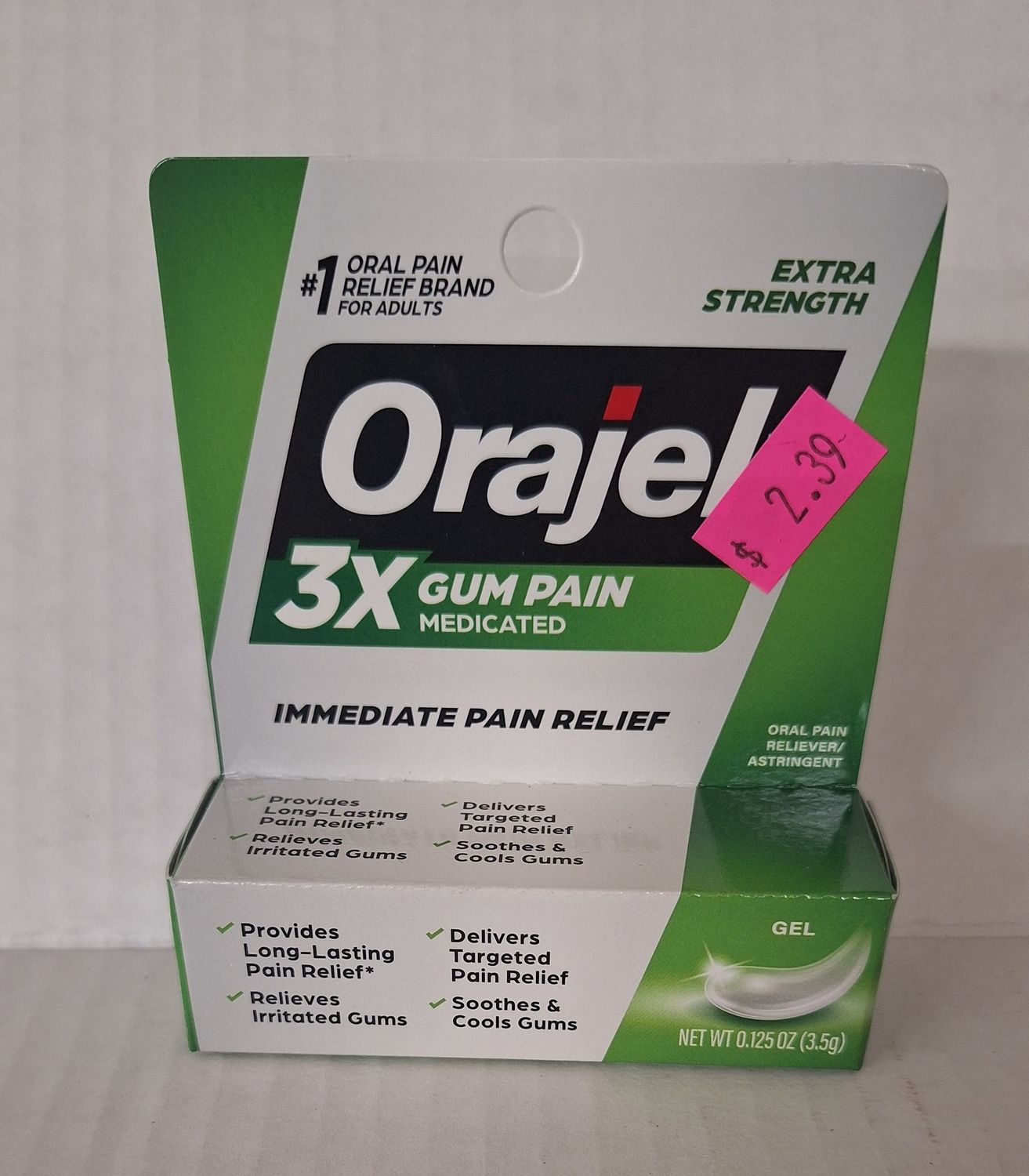 Orajel 3X Medicated Gum Pain Gel, Extra Strength, 0.125 oz