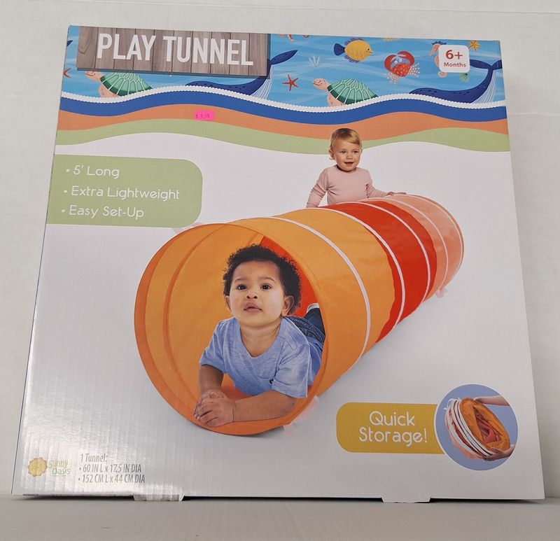 Sunny Days Tunnel - Red/Orange/Pink: Kids Play Tent &amp; Tube, Durable Plastic &amp; AB