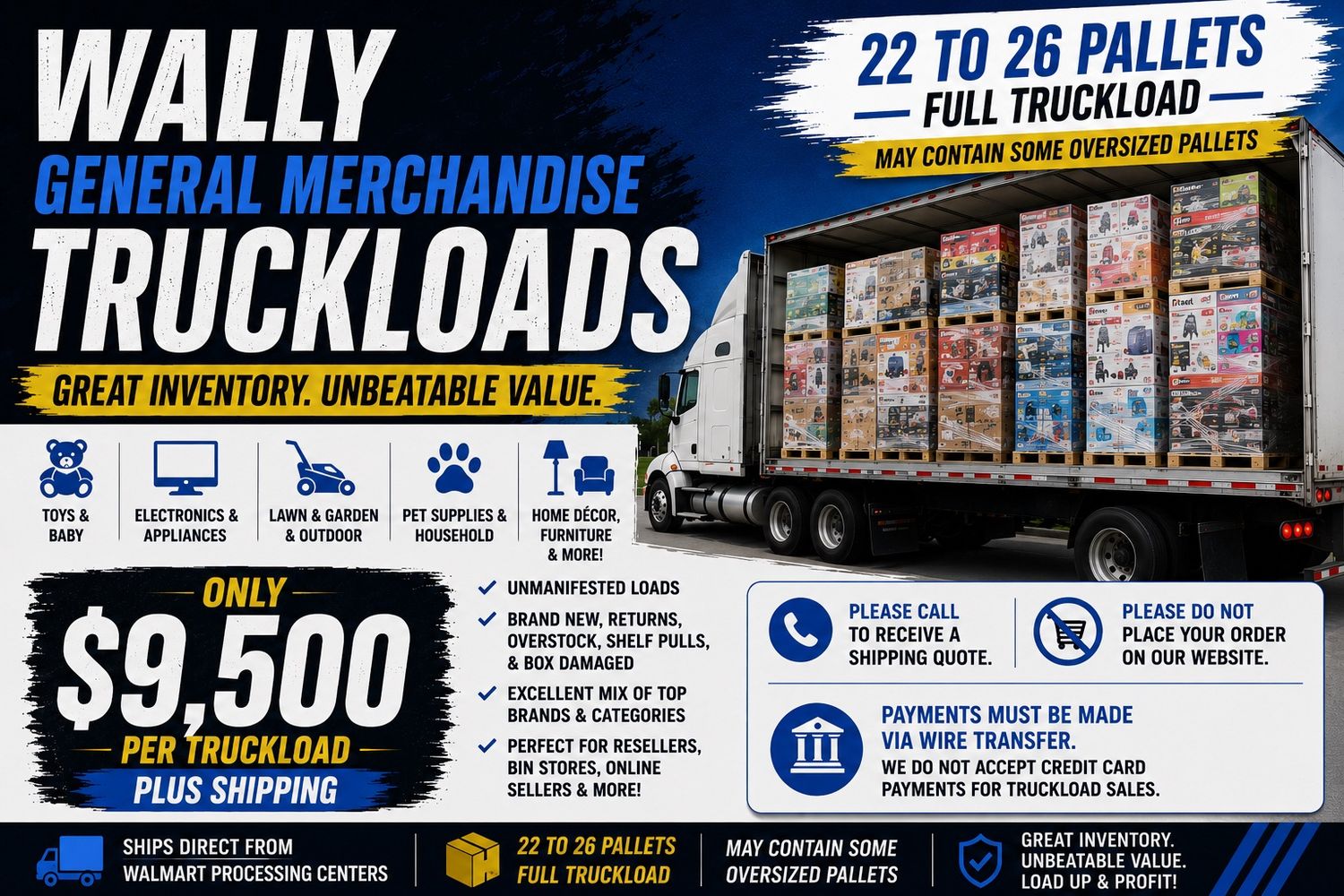 TRUCKLOAD OF WALMART GENERAL MERCHANDISE