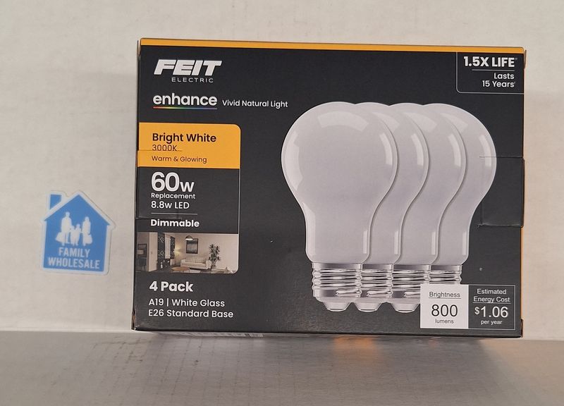 60-Watt Equivalent A19 Dimmable Filament CEC 90 CRI White Glass E26 Medium LED L