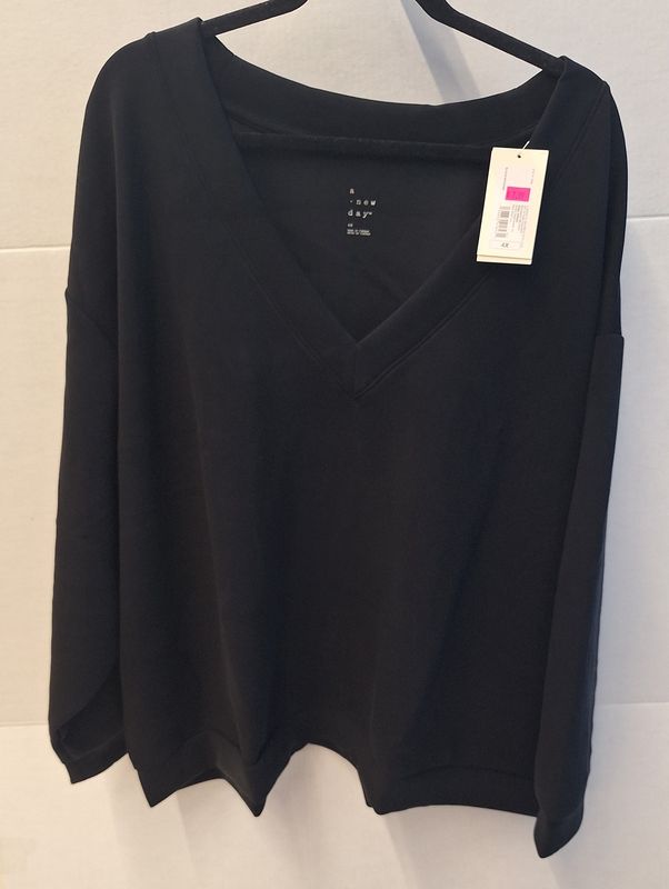 A New Day Black Long Sleeve Shirt 4X