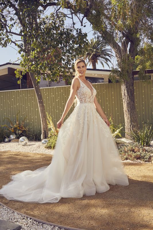BL404 Champagne/sorbet/nude/ivory/silver Bridal Dress