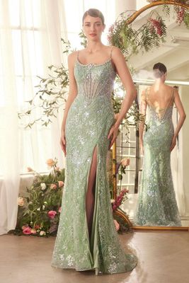 A1470 Sage Prom/evening Dress