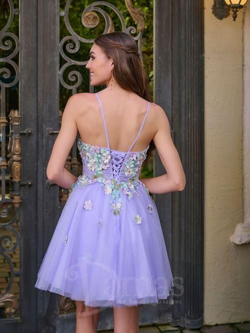 52455 Lilac Multi Short Dress