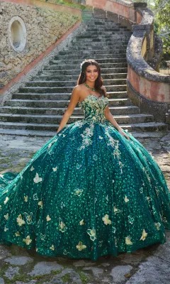 Pr30121 Emerald/gold Quince Dress