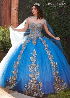 Rq1111 Azure/gold Quince Dress