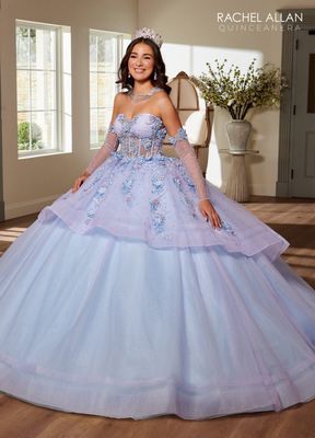 Rq3119 Lilac/light Blue Quince Dress