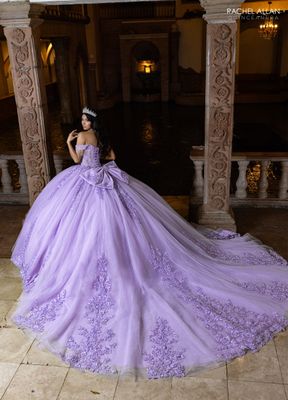 Rq1165 Ivory Lilac Quince Dress