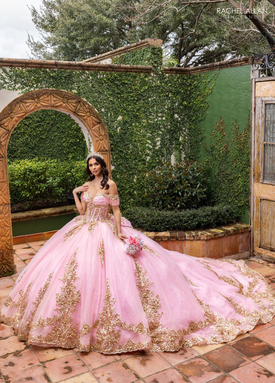 Rq2225 Blush Gold Quince Dress