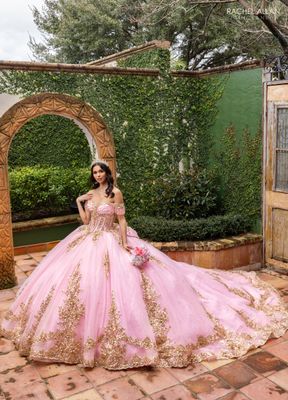 Rq2225 Blush Gold Quince Dress