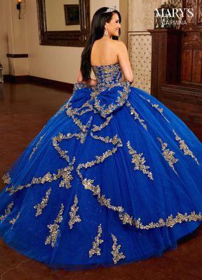 MQ1109 Royal/Gold Quince Dress