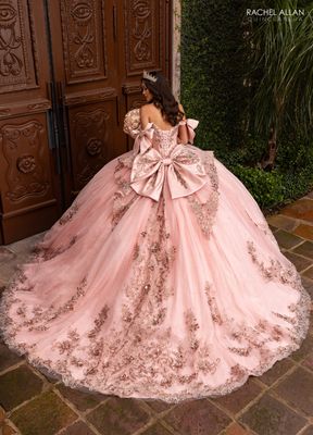 Rq3155 Blush Rose Gold Quince Dress