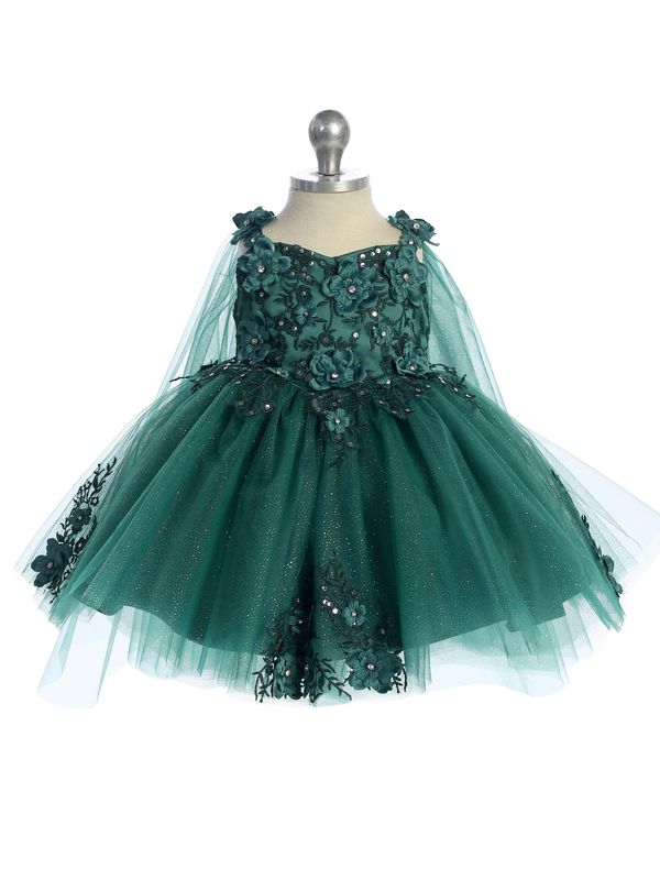 7040S Emerald Baby Dress w/Cape