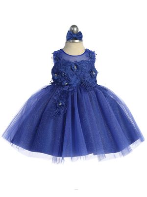 7038S Royal Blue Baby Dress