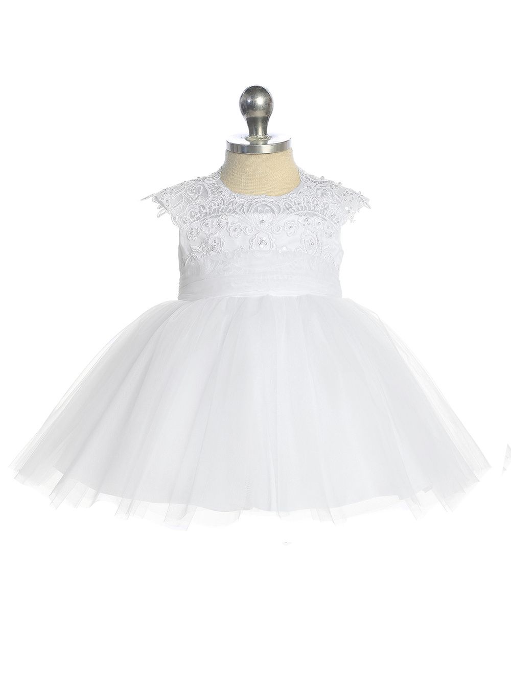 5856S White Infant Dress