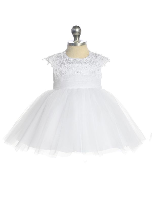 5856S White Infant Dress