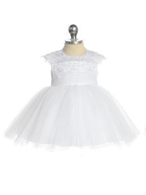 5856S White Infant Dress