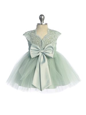 5856S Sage Infant Dress