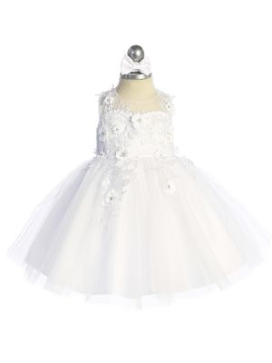 7038S White Baby Dress