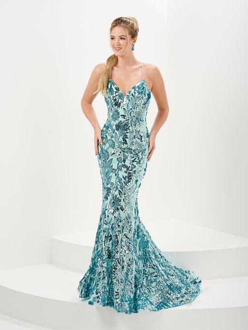 16077 Aqua Evening/prom Dress