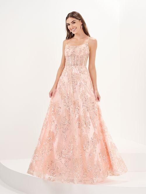 16093 Peach Evening/prom Dress