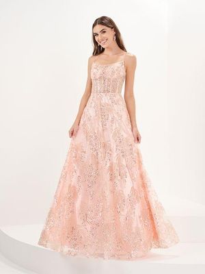 16093 Peach Evening/prom Dress