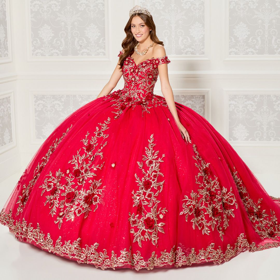 PR30114 Ruby Red/Gold Quince Dress