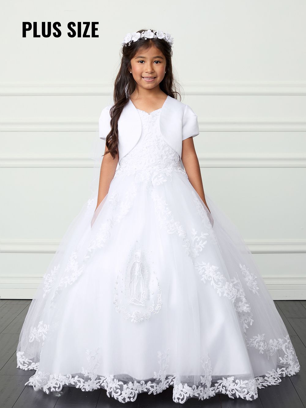 1214X White Husky Lace Communion Dress Size 20X