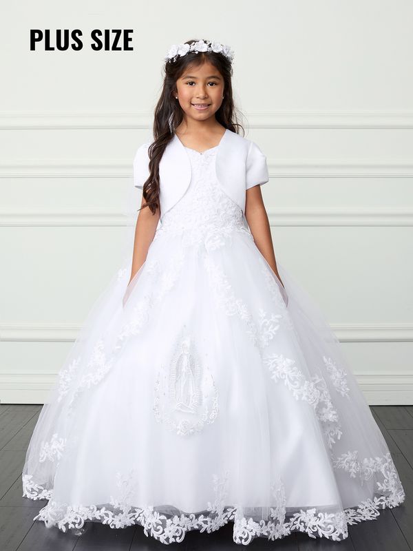 1214X White Husky Lace Communion Dress Size 20X