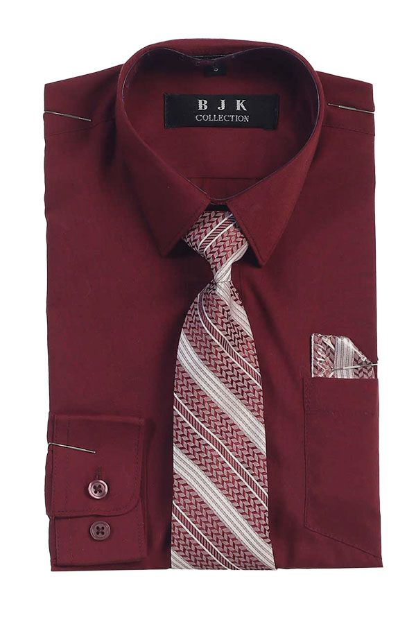 ST-BU Burgundy Boy Shirt W/Tie