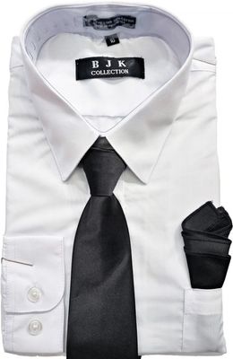 ST-WB White/black Tie Boy Shirt