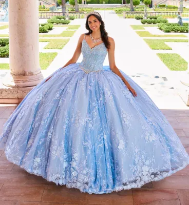 PR12268 Light Blue Quince Dress