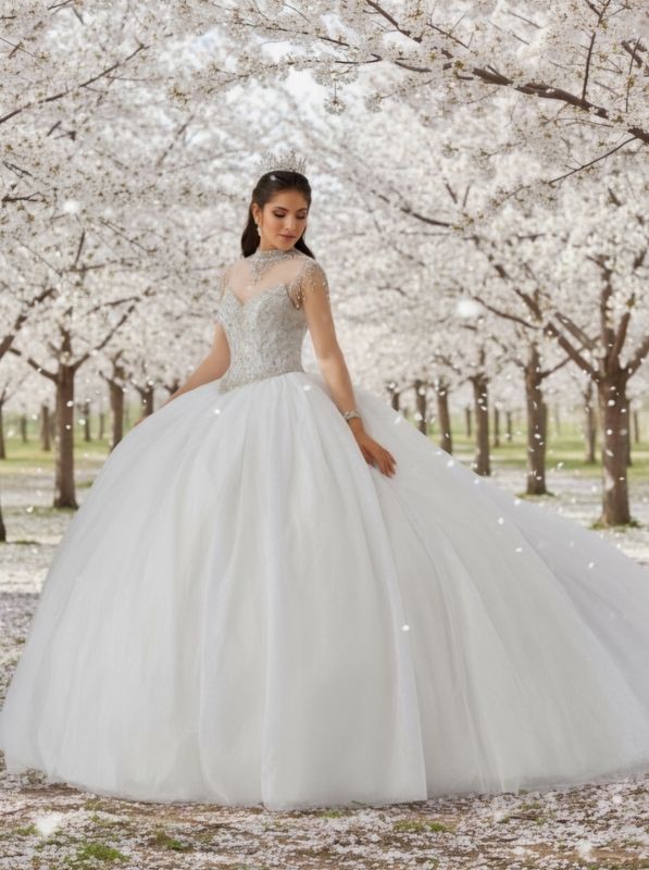 26009 White Bridal/quince Dress