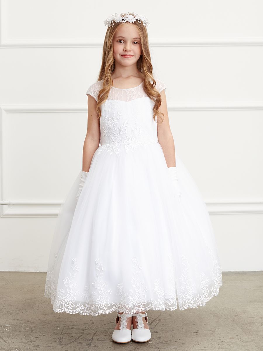 5819 White Communion/flower Dress